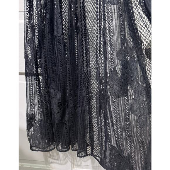 Maje Black Lace Sheer Cover Up Maxi Dress Size 1 - Picture 4 of 15
